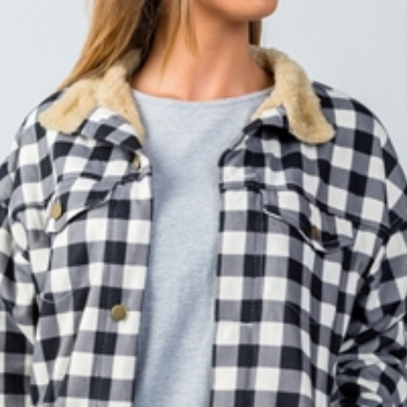 Plaid Fur Lined Coat - Picture 4 of 4